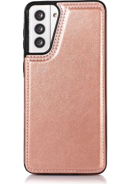 Samsung Galaxy S21 Çift Manyetik Toka Kickstand ile Cüzdan Kılıf (Yurt Dışından) modelleri