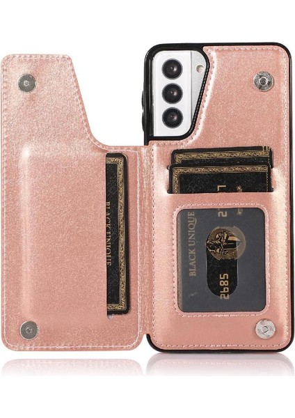 Samsung Galaxy S21 Çift Manyetik Toka Kickstand ile Cüzdan Kılıf (Yurt Dışından) indirimleri