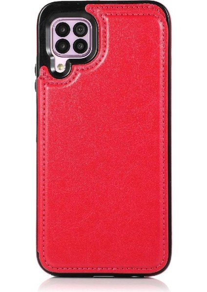 Kart Tutucu Kart Yuvaları Kickstand Pu ile Huawei P40 Lite Için Cüzdan Kılıf (Yurt Dışından)