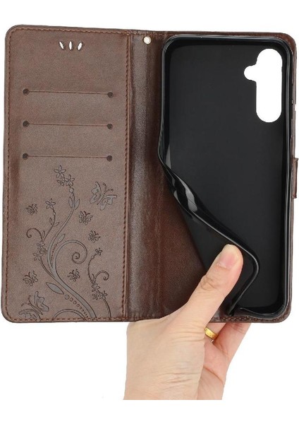 Samsung Galaxy A35 Kickstand Manyetik Kapatma Bilek Kayışı Pu Için Filp Durumda (Yurt Dışından)