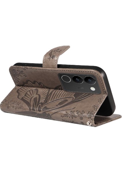 Vıvo V29 5g Için Flip Case Kredi Kartı Yuvası ile Ayrılabilir El Kayışı Yüksek (Yurt Dışından)