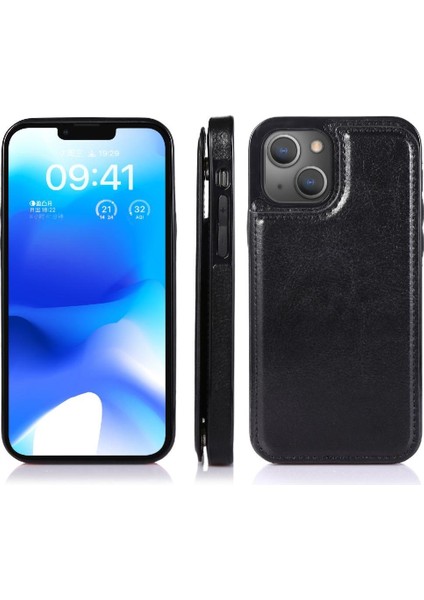 Kart Tutucu Kickstand Kart Yuvaları ile IPhone 14 Artı Cüzdan Durumda Pu (Yurt Dışından) indirimleri