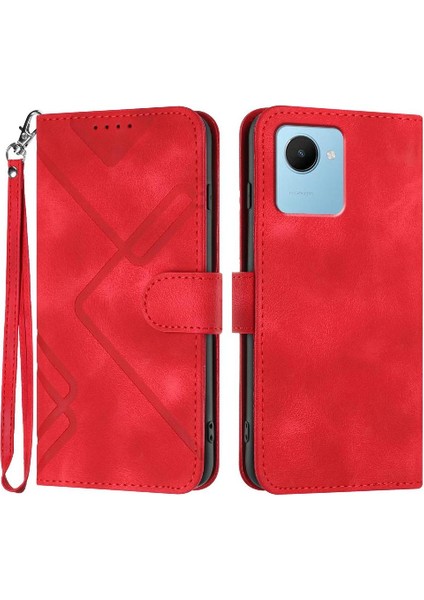 Kart Yuvası Standı ile Realme C30 Için Flip Case Cüzdan Manyetik Kapak Çevirin (Yurt Dışından)