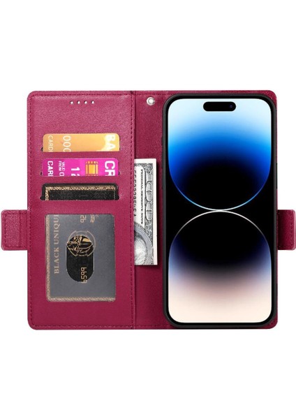 IPhone 14 Pro Günlük Kullanım Için Flip Case Kart Yuvaları Cüzdan Çevirme Iş (Yurt Dışından) fırsatları