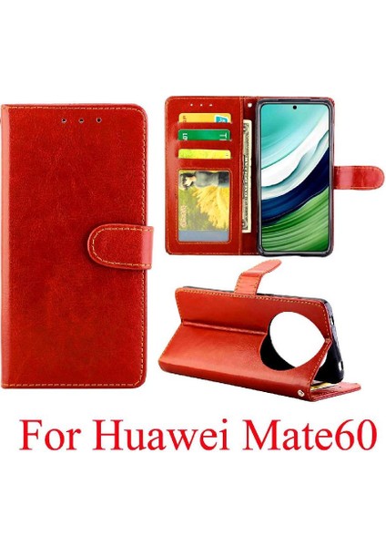 Huawei Mate 60 Için Flip Case Kart Tutucu Kickstand Pu Deri Darbeye (Yurt Dışından)