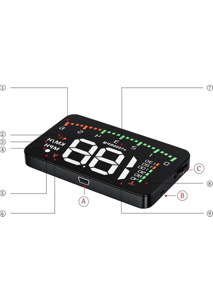G10 Otomatik Hud Ekran Araba Projektör Alarmı Hız Göstergesi
