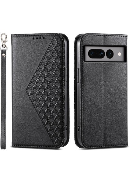 Google Pixel 7 Pro Günlük Kullanım Için Flip Case El Kayışı Standı Eşkenar Dörtgen Şekli (Yurt Dışından)