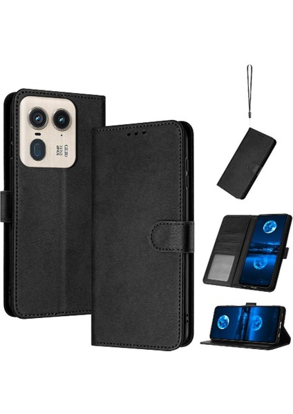 Motorola Moto X50 Ultra 5g Için Flip Case Pu Deri Kart Yuvası ile Saf (Yurt Dışından)