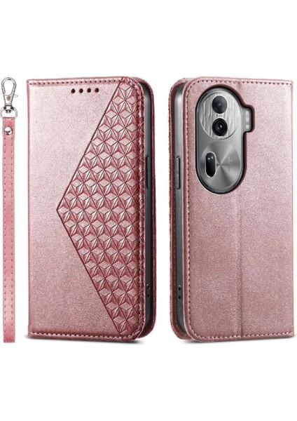 Oppo Oppo 11 Pro 5g Için Flip Case El Kayışı Günlük Kullanım Cüzdan Eşkenar Dörtgen (Yurt Dışından)