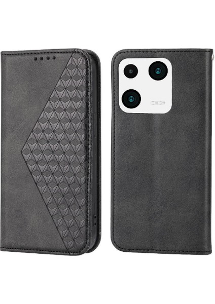 Xiaomi 13 Eşkenar Dörtgen Şekli Cüzdan El Kayışı Standı Günlük Kullanım Için Flip Case (Yurt Dışından)