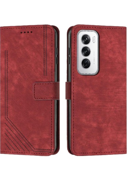 Oppo Oppo 12 5g Cüzdan Kickstand Kart Ekleme Pu Deri Için Flip Case (Yurt Dışından)