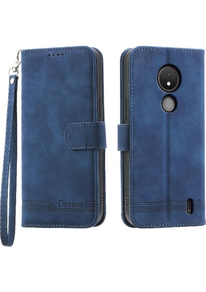 Nokia C21 Kart Yuvaları Manyetik Kapatma Bileklik Premium Için Flip Case (Yurt Dışından)