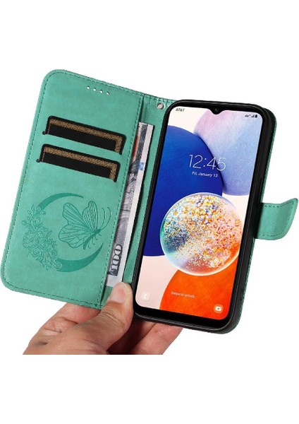 Samsung Galaxy M15 Için Flip CASE/F15 Ayrılabilir El Kayışı Kabartmalı Yüksek (Yurt Dışından)