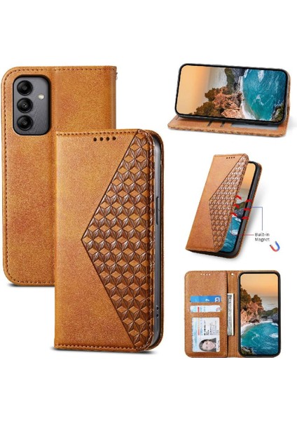 Samsung Galaxy A05S Cüzdan Eşkenar Dörtgen Şekli Günlük Kullanım Standı Için Flip Case (Yurt Dışından)