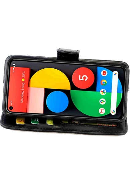 Google Piksel 5 Manyetik Kapatma Kart Tutucu Pu Deri Için Flip Case (Yurt Dışından)