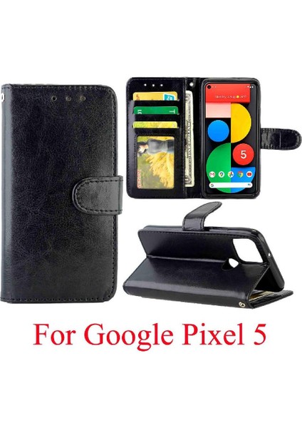 Google Piksel 5 Manyetik Kapatma Kart Tutucu Pu Deri Için Flip Case (Yurt Dışından)