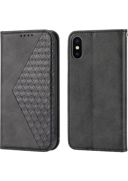 IPhone x Için Flip Case/xs Cüzdan Standı Eşkenar Dörtgen Şekli Günlük Kullanım El Kayışı (Yurt Dışından)