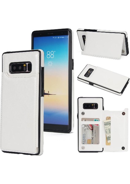 Samsung Galaxy Note8 Kickstand Kart Yuvaları ile Pu Deri Cüzdan Kılıf (Yurt Dışından)