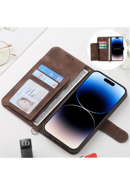 IPhone Se 4 Darbeye Dayanıklı Kabartmalı Çoklu Kredi Kartı Yuvaları Için Flip Case (Yurt Dışından)