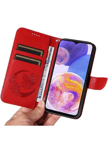 Mays Shop Samsung Galaxy Flip 5G/A52S 5g Ayrılabilir El Kayışı Kabartmalı Için Flip Case (Yurt Dışından)