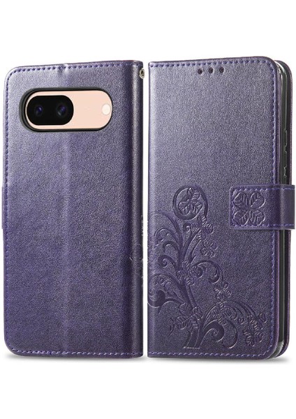 Google Piksel 8A Flip Kapak Için Flip Case Dört Yapraklı Yonca Deri Kılıf (Yurt Dışından) fırsatları