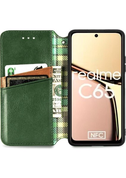 Realme C65 Için Flip Case Moda Tasarım Deri Kılıf Kapak Kapak Cüzdan (Yurt Dışından)