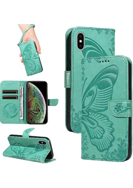 Kredi Kartı Yuvası ile IPhone Xs Max Için Flip Case Ayrılabilir El Kayışı (Yurt Dışından)