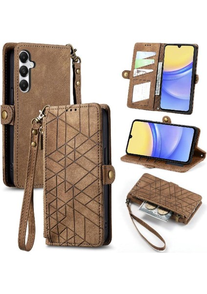 Samsung Galaxy A15 Için Flip Case 4g/5g Flip Kapak Basit Iş Cüzdan (Yurt Dışından)