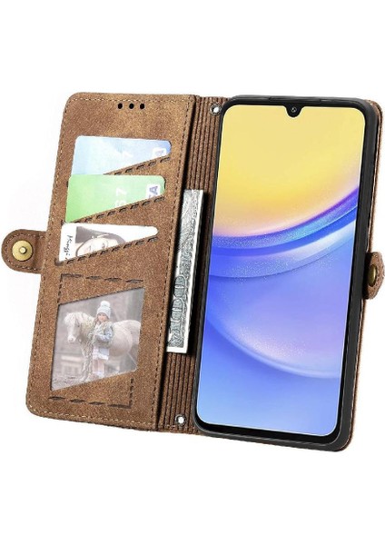 Samsung Galaxy A15 Için Flip Case 4g/5g Flip Kapak Basit Iş Cüzdan (Yurt Dışından)