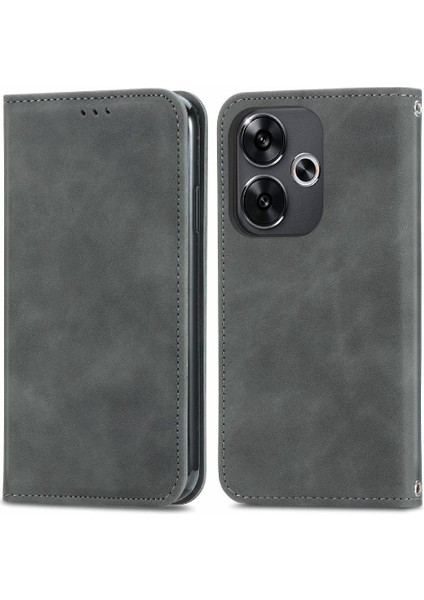 Xiaomi Poco F6 Deri Kılıf Için Flip Case Cüzdan Kapak Kapak Basit (Yurt Dışından)
