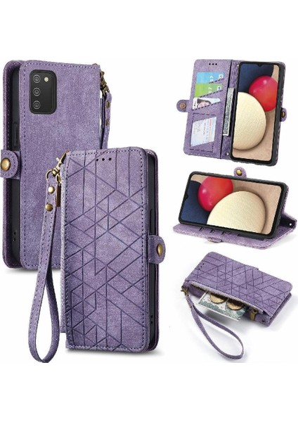 Samsung Galaxy A02S Cüzdan Için Flip Case Basit Iş Kapak Kılıfı (Yurt Dışından)