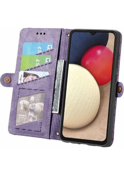 Samsung Galaxy A02S Cüzdan Için Flip Case Basit Iş Kapak Kılıfı (Yurt Dışından)