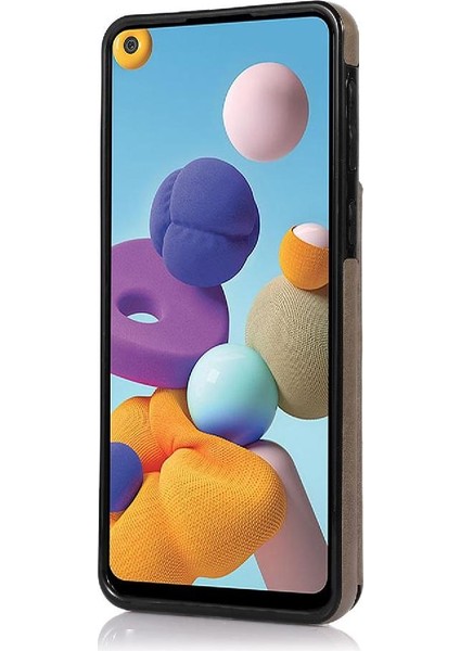 Samsung Galaxy A21 Için Kart Tutucu Kılıf ile Cüzdan Pu Deri Desen (Yurt Dışından)