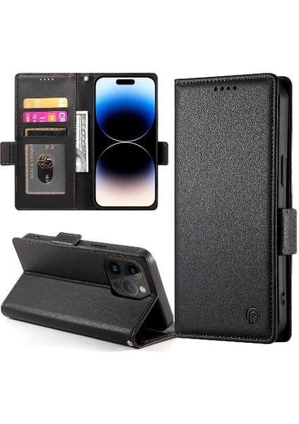 IPhone 14 Pro Günlük Kullanım Için Flip Case Kart Yuvaları Cüzdan Çevirme Iş (Yurt Dışından) modelleri