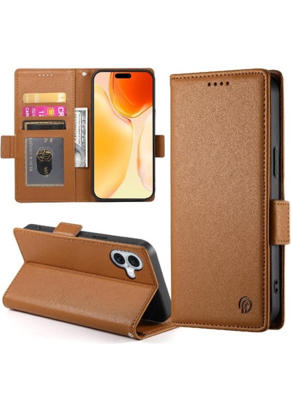 IPhone 16 Için Flip Case Artı Günlük Kullanım Flip Kartvizit Yuvaları Cüzdan (Yurt Dışından) modelleri