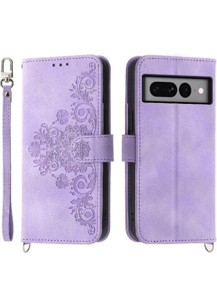 Google Piksel 7 Pro Kabartmalı Bileklik Çoklu Kredi Kartı Için Flip Case (Yurt Dışından) modelleri