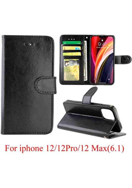 IPhone 12 Için Flip Case Pro Manyetik Kapatma Kart Tutucu Darbeye Pu (Yurt Dışından)