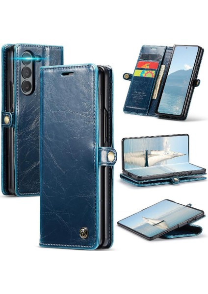 Samsung Galaxy Z Için Flip Case Fold 6 5g Retro Cüzdan Kapak Çılgın At (Yurt Dışından)