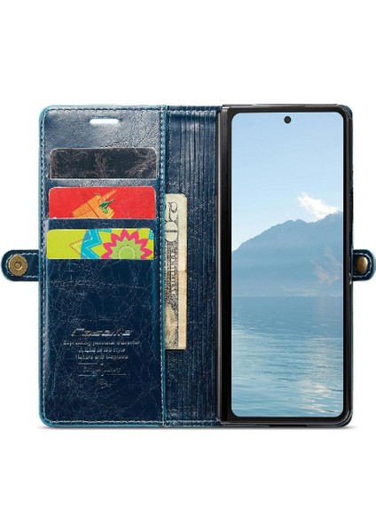 Samsung Galaxy Z Için Flip Case Fold 6 5g Retro Cüzdan Kapak Çılgın At (Yurt Dışından)