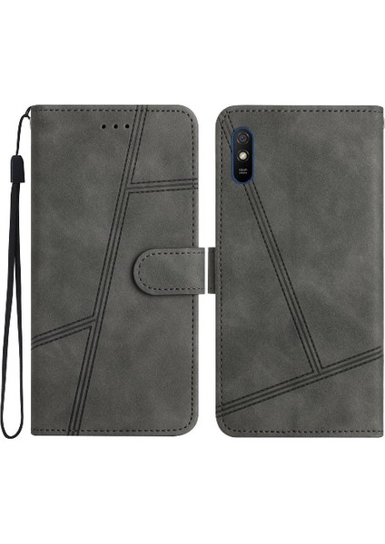 Xiaomi Redmi 9A Için Flip Case Cüzdan Pu Deri Bilek Kayışı Flip Folio (Yurt Dışından)