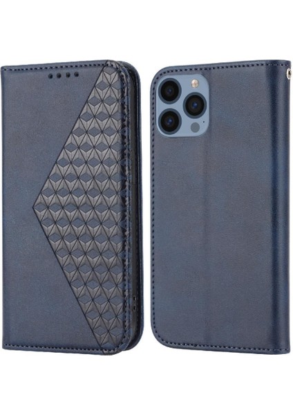 IPhone 12 Cüzdan Günlük Kullanım Için Flip Case El Kayışı Standı Eşkenar Dörtgen Şekli (Yurt Dışından)