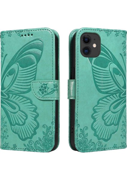 Kredi Kartı Yuvası ile IPhone 12 Mini Yüksek Kaliteli Deri Için Flip Case (Yurt Dışından)