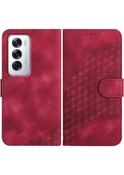 Oppo Flip 12 5g Geometrik Desen Flip Iş Pu Deri Için Flip Case (Yurt Dışından)