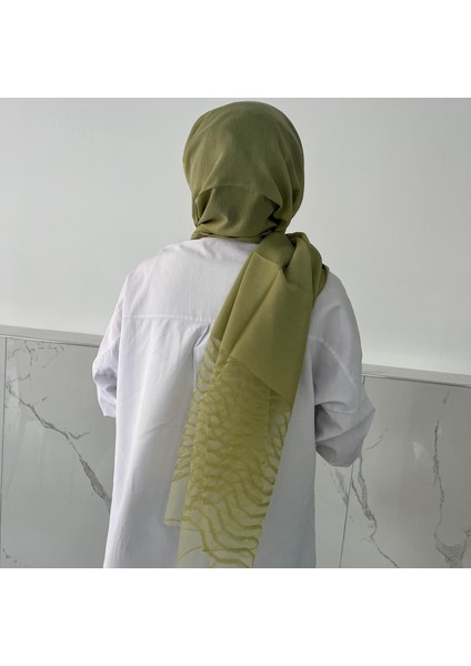 Ipeksi Tül Jakar Şal Fıstık Yeşili JSK0221