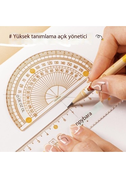 Ortaokul ve Lise Öğrencileri Için Cetvel Seti Matematik Testi Sanat Özel Aletler 15CM Karikatür (Yurt Dışından)