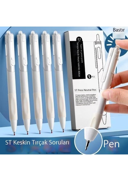 Jel Kalem, Çabuk Kuruyan ve Pürüzsüz Preslemeli Jel Kalem, Öğrenci Sınav Özel Kalemi, Ofis Kırtasiye Malzemesi (Yurt Dışından)