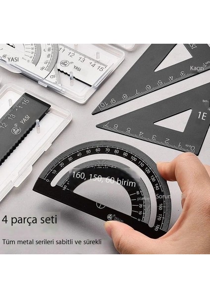 Metal Cetvel Seti 15 Cetvel Seti Dört Parçalı Set (Yurt Dışından)