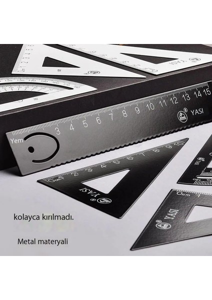 Metal Cetvel Seti 15 Cetvel Seti Dört Parçalı Set (Yurt Dışından)
