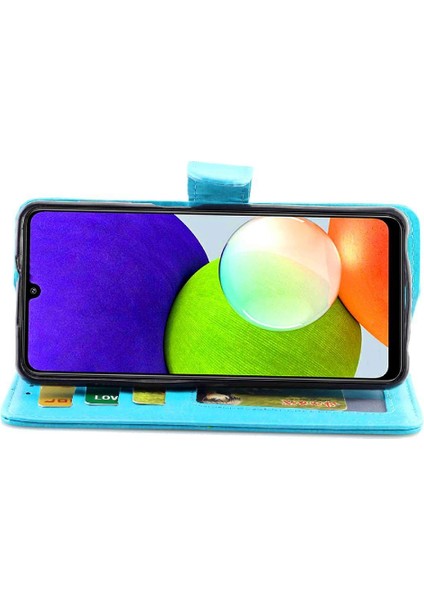 Samsung Galaxy A22 4g Darbeye Pu Deri Kickstand Kart Için Flip Case (Yurt Dışından)