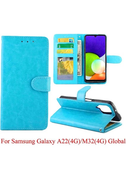 Samsung Galaxy A22 4g Darbeye Pu Deri Kickstand Kart Için Flip Case (Yurt Dışından) fırsatları